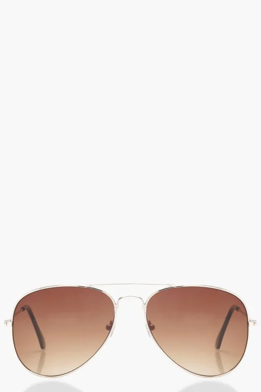 Sunglasses^Nasty Gal Aviator Brown Lens Sunglasses |