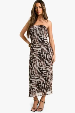 Dresses^Nasty Gal Bandeau Printed Mesh Midaxi Dress |