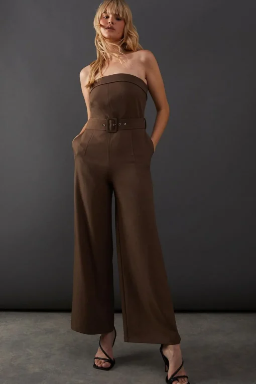 Jumpsuits|Jumpsuits^Nasty Gal Bandeau Wide Leg Tailored Jumpsuit |