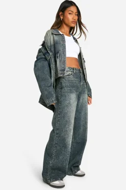 Jeans|Denim^Nasty Gal Basics Sand Blast High Waisted Wide Leg Jeans in Vintage Wash |