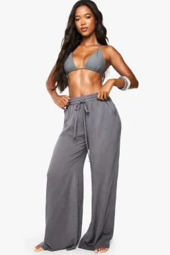Pants^Nasty Gal Beachwear Essentials Wide Leg Trousers |