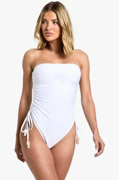 Swimsuits|Swimwear^Nasty Gal Beaded Ruched Swimsuit |