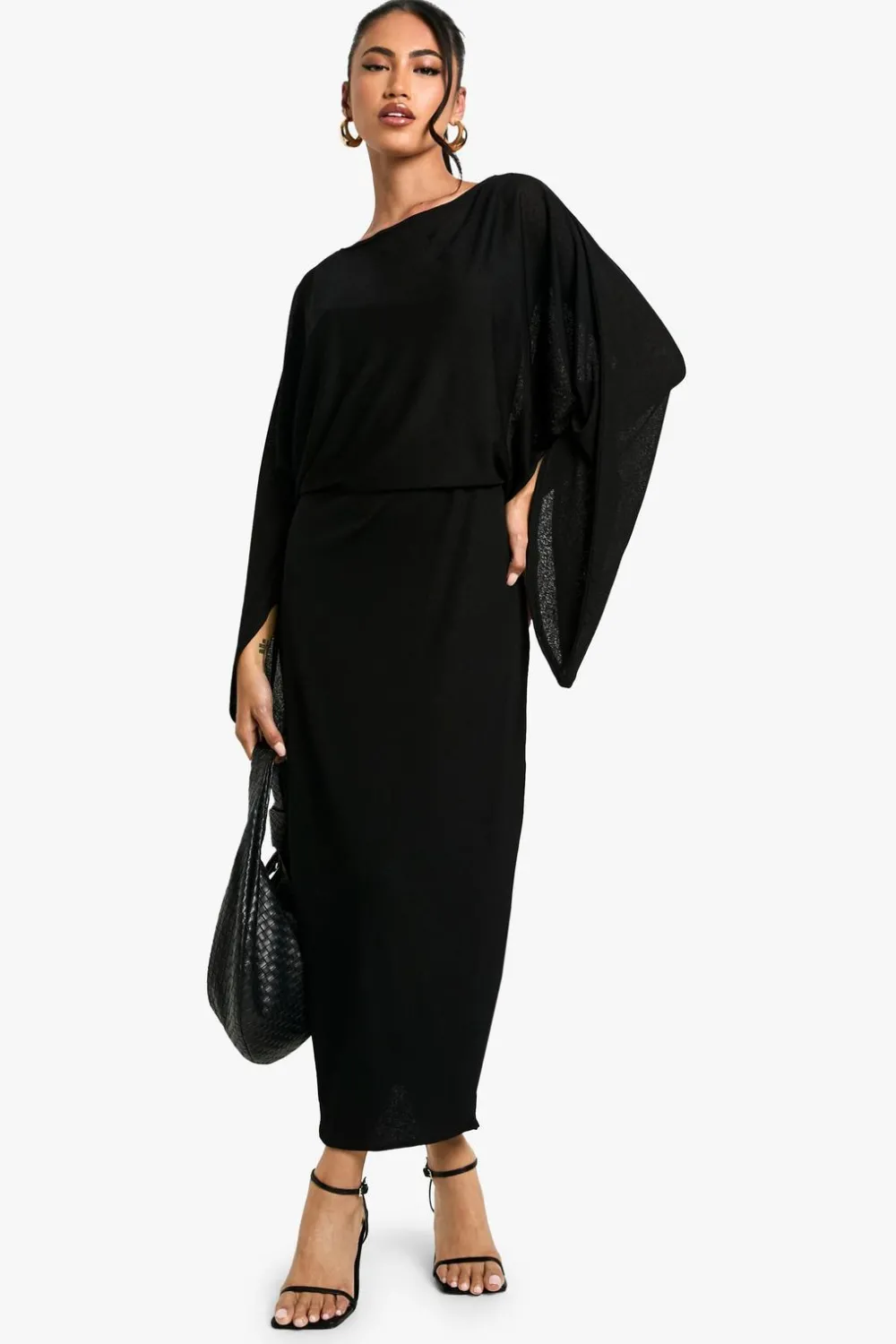 Dresses^Nasty Gal Boat Neck Flare Sleeve Midaxi Dress |