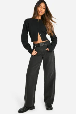 Jeans|Denim^Nasty Gal Boohoo Basics High Waisted Boyfriend Jeans in Washed Black |