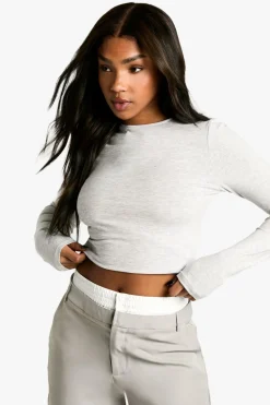 Tops^Nasty Gal Boohoo Basics Longline Long Sleeve Crew Neck Top |
