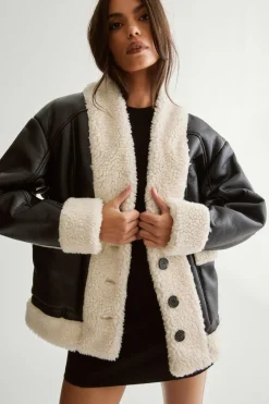 Jackets^Nasty Gal Borg Bonded 80s Aviator Jacket |