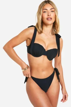 Bikinis|Swimwear^Nasty Gal Bridal Organza Tie Shoulder Underwired Bikini Top |