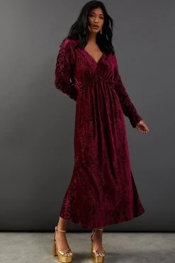 Dresses^Nasty Gal Burnout Velvet Batwing Midi Dress |