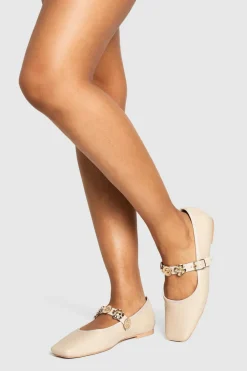 Flat Shoes^Nasty Gal Charm Detail Mary Jane Ballet Flats |