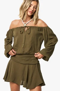 Tops^Nasty Gal Cheesecloth Bardot Beach Top |