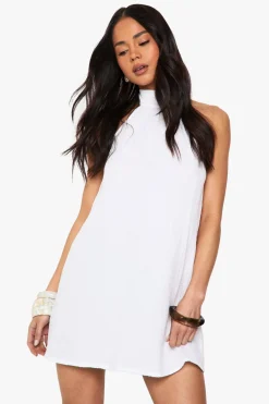 Dresses^Nasty Gal Cheesecloth Halterneck Mini Dress |