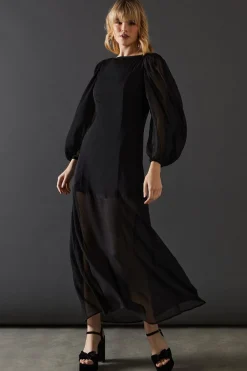 Dresses^Nasty Gal Chiffon Long Sleeve Maxi Dress |