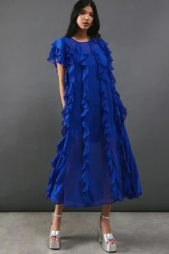 Dresses^Nasty Gal Chiffon Ruffle Tendril Sleeveless Midaxi Dress |