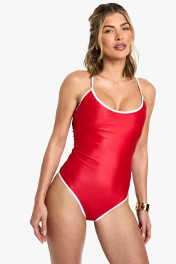 Bikinis|Swimwear^Nasty Gal Contrast Binding Strappy Swimsuit |