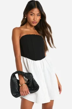 Stripes|Dresses^Nasty Gal Corset Stripe Shirt Dress |