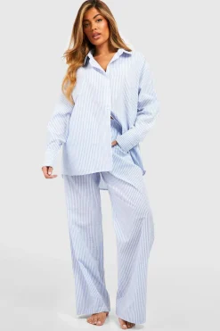 Stripes|Sleepwear^Nasty Gal Cotton Pinstripe Pyjama Trousers |