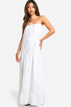 Dresses^Nasty Gal Cotton Poplin Bandeau Volume Maxi Dress |