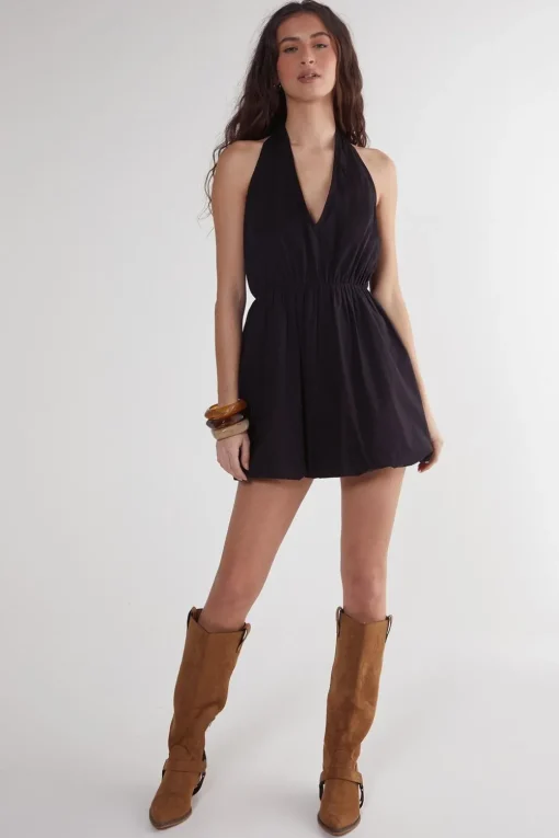 Mini Dresses|Dresses^Nasty Gal Cotton Poplin Halter Neck Puffball Mini Dress |