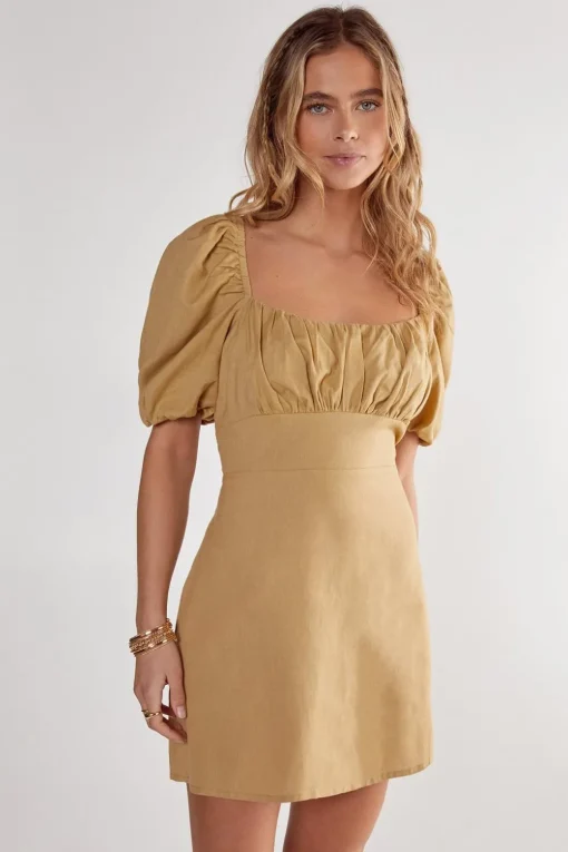 Festival Outfits|Festival Outfits^Nasty Gal Cotton Puff Sleeve Tie Back Mini Dress |