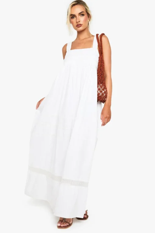 Dresses^Nasty Gal Cotton Ruched Strappy Maxi Dress |