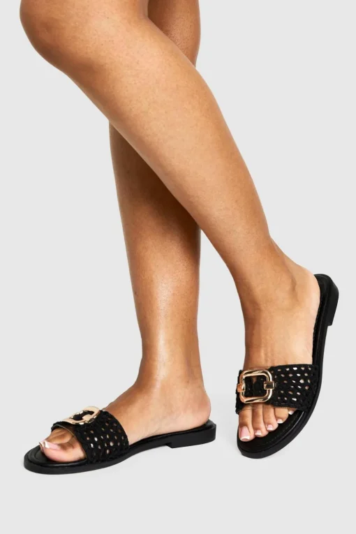 Flat Shoes|Crochet^Nasty Gal Crochet Buckle Sandals |