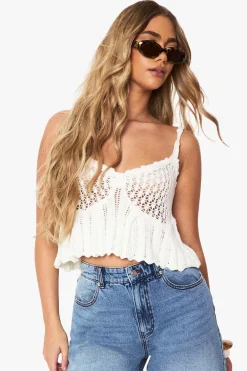 Crochet|Knitwear^Nasty Gal Crochet Peplum Top |