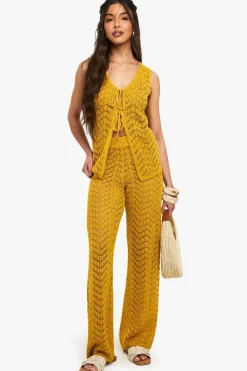 Crochet|Pants^Nasty Gal Crochet Wide Leg Trouser |