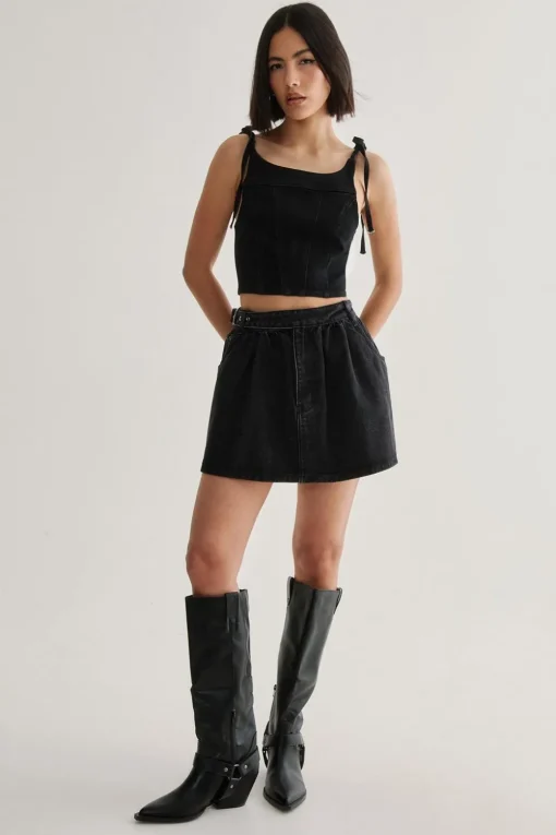 Denim|Denim^Nasty Gal Denim Buckle Detail Skirt |