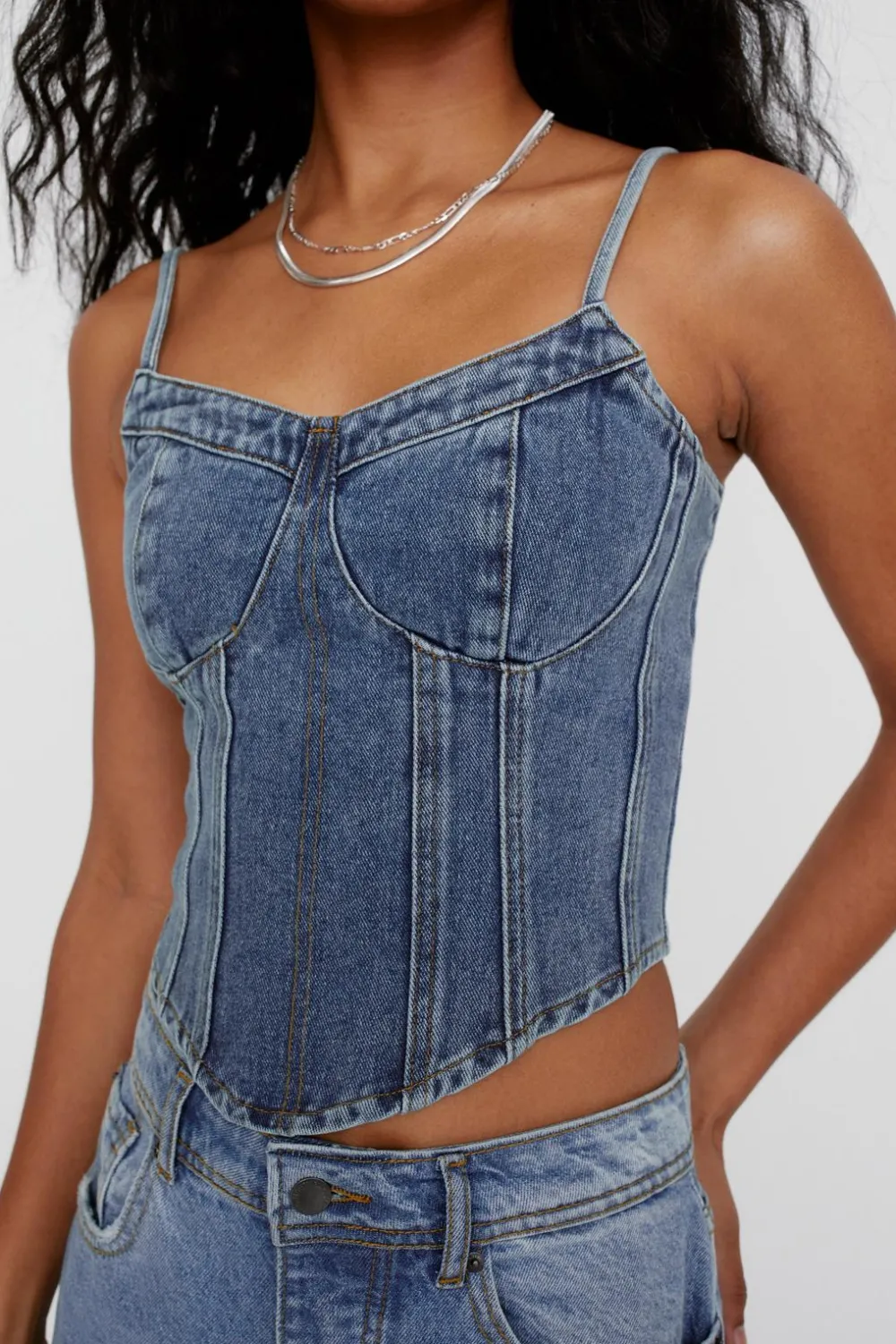 Denim Tops|Denim^Nasty Gal Denim Corset Top |