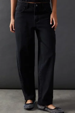 Jeans|Denim^Nasty Gal Denim Lace Trim Mid Rise Barrel Jeans |