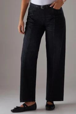 Jeans|Denim^Nasty Gal Denim Low Rise Seam Detail Belted Wide Leg Jean |