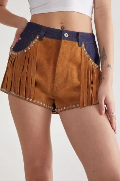 Real & Faux Suede|Denim^Nasty Gal Denim Suede Mix Short |