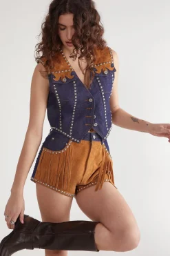 Real & Faux Suede|Festival Outfits^Nasty Gal Denim Suede Mix Waistcoat |