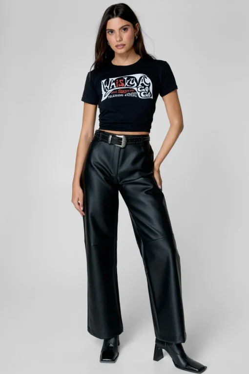 Pants^Nasty Gal Essentials Faux Leather Trouser |