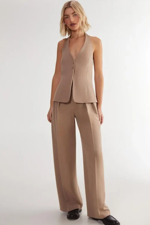 Two Piece Sets|Two Piece Sets^Nasty Gal Essentials Pleat Front Tailored Straight Leg Trousers |