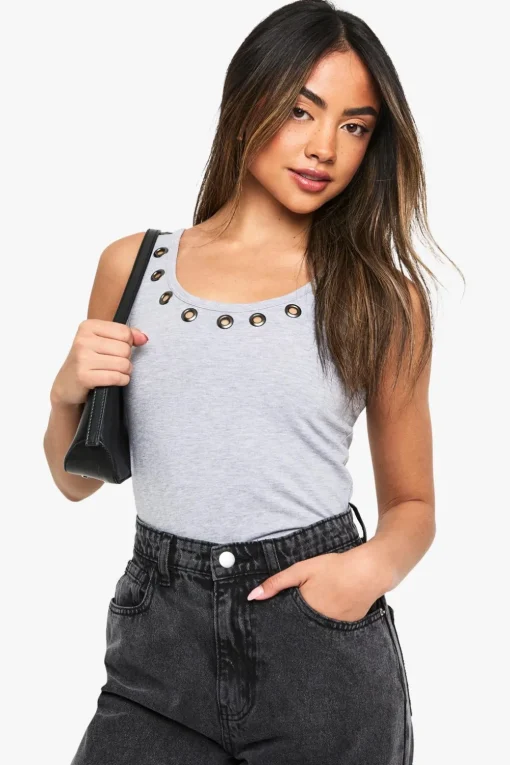 Tank Tops|Tank Tops^Nasty Gal Eyelet Detail Scoop Neck Vest Top |