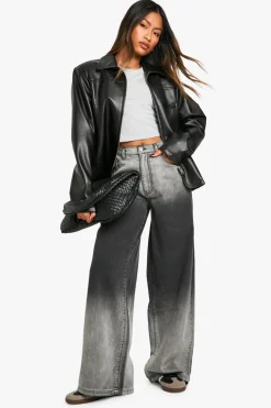 Jeans|Denim^Nasty Gal Faded Wash Detail Wide Leg Jean |