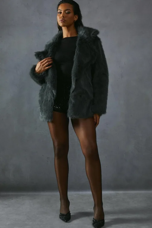 Coats^Nasty Gal Faux Fur Long Collar Coat |