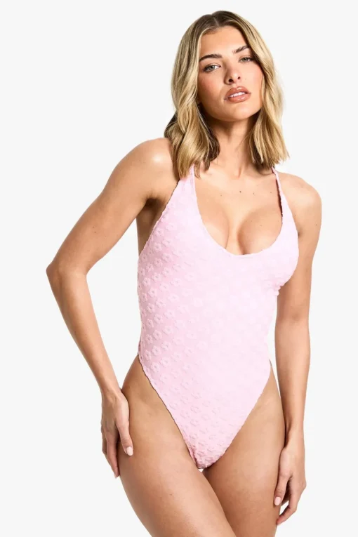 Swimsuits|Swimwear^Nasty Gal Floral Towelling Swimsuit |