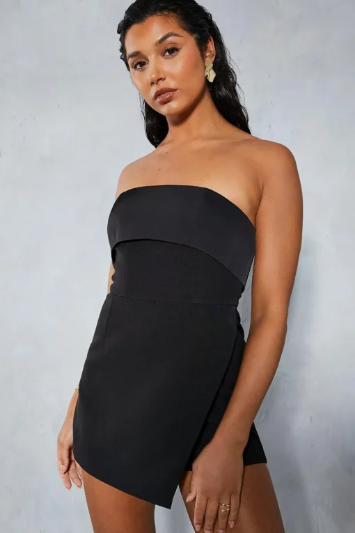 Rompers|Rompers^Nasty Gal Fold Over Corset Skort Playsuit |