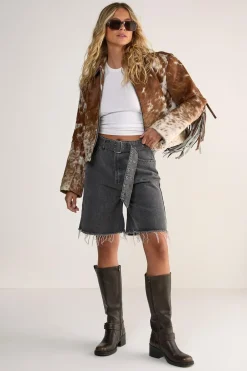 Denim|Denim^Nasty Gal Frayed Belted Denim Shorts |
