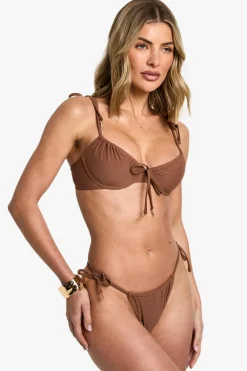 Bikinis|Swimwear^Nasty Gal Hamsa Hand Charm Trim Tie Side Bikini Bottoms |