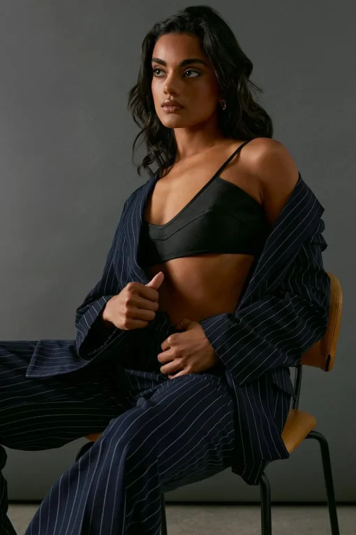 Tops^Nasty Gal Heavy Satin Strappy Seaming Bralette |