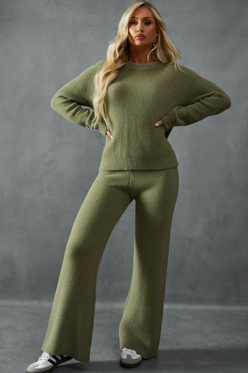 Pants^Nasty Gal Knitted Crew Neck Jumper & Wide Leg Trouser Co-ord |