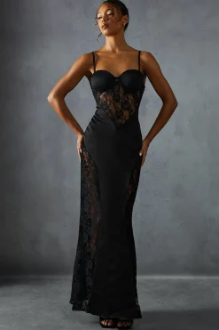 Dresses^Nasty Gal Lace Insert Cupped Strappy Maxi Dress |