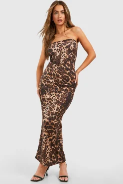 Animal Print|Dresses^Nasty Gal Leopard Bandeau Maxi Dress |