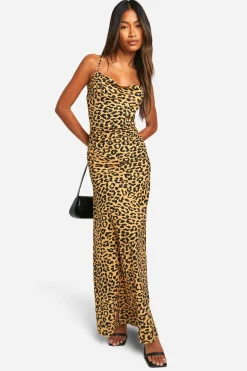 Animal Print|Dresses^Nasty Gal Leopard Cowl Neck Maxi Dress |