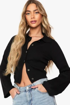 Knitwear^Nasty Gal Lightweight Collared Cardigan |