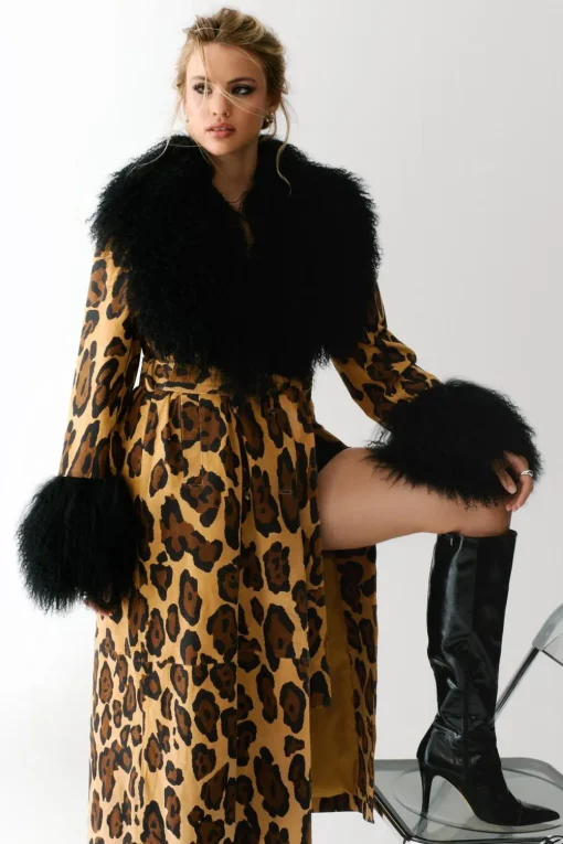 Real & Faux Suede|Animal Print^Nasty Gal Limited Premium Leopard Suede and Shearling Coat |