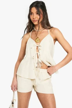 Shorts|Shorts^Nasty Gal Linen Look Pocket Flippy Short |